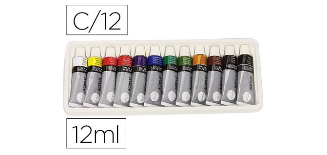 Pintura acrílica Daler Rowney Simply caja de 12 colores 