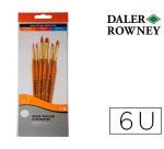 Pinceles daler rowney simply art sintentico mango corto dorado blister de 5 unidades