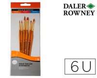 Pinceles daler rowney simply art sintentico mango corto dorado blister de 6 unidades