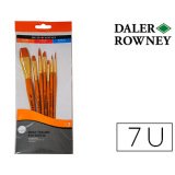 Pinceles daler rowney simply art sintentico mango corto dorado blister de 7 unidades