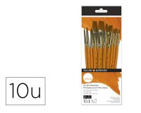 Pinceles daler rowney simply art sintentico mango corto dorado blister de 10 unidades