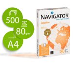 Papel fotocopiadora navigator din a4 80 gramos 2 taladros papel multiuso ink-jet y laser paquete de 500 hojas