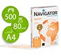 Papel fotocopiadora navigator din a4 80 gramos 2 taladros papel multiuso ink-jet y laser paquete de 500 hojas