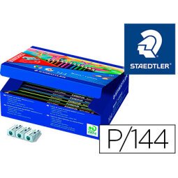 Lapiz de color staedtler wopex ecologico caja de 144 unidades surtidas 12 colores surtidos