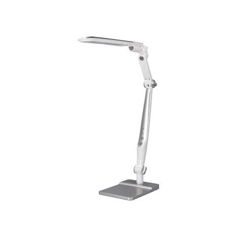 Lampara de escritorio q-connect led 9w 550 lm tactil 3 niveles color brazo y base oscilantes plateado