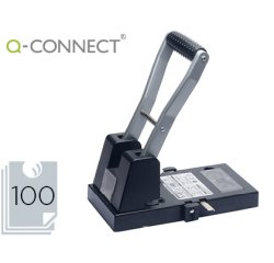 Taladrador q-connect kf18766 negro 2 taladros abertura 10 mm capacidad 100 hojas
