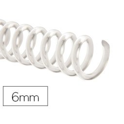 Espiral plastico q-connect transparente 32 5:1 6mm 1,8mm caja de 100 unidades