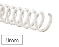 Espiral plastico q-connect transparente 32 5:1 8mm 1,8mm caja de 100 unidades