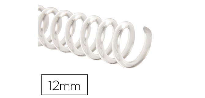 Espiral plastico q-connect transparente 32 5:1 12mm 1,8mm caja de 100 unidades