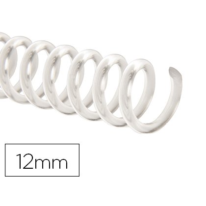 Espiral plastico q-connect transparente 32 5:1 12mm 1,8mm caja de 100 unidades