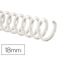 Espiral plastico q-connect transparente 32 5:1 18mm 2mm caja de 100 unidades