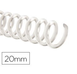Espiral plastico q-connect transparente 32 5:1 20mm 2mm caja de 100 unidades