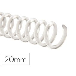 Espiral plastico q-connect transparente 32 5:1 20mm 2mm caja de 100 unidades