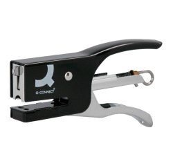 Grapadora q-connect de tenaza kf22340 metalica color negro capacidad 12 hojas usa grapas numero 10