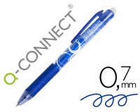 Boligrafo q-connect retractil borrable 0,7 mm