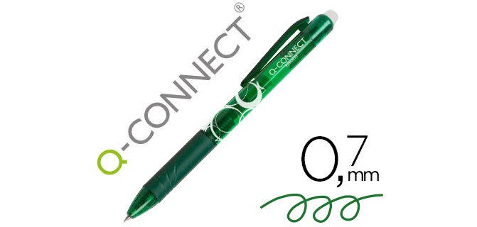 Boligrafo q-connect retractil borrable 0,7 mm