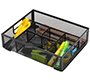 Organizador sobremesa q-connect kf17291 bandeja metalica rejilla negra con 6 departamentos 235x183x65 mm