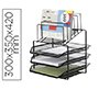 Bandeja clasificadora sobres q-connect kf17296 metalica rejilla negra 3 bandejas 300x350x420 mm