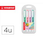 Rotulador stabilo fluorescente swing cool color pastel bolsa de 4 unidades colores surtidos