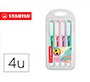 Rotulador stabilo fluorescente swing cool color pastel bolsa de 4 unidades colores surtidos
