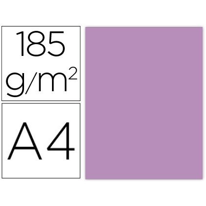 Cartulina guarro din a4 malva 185 gr paquete de 50 hojas