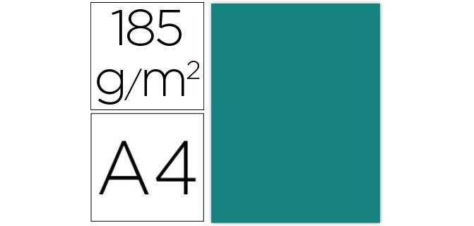 Cartulina guarro din a4 verde menta 185 gr paquete de 50 hojas