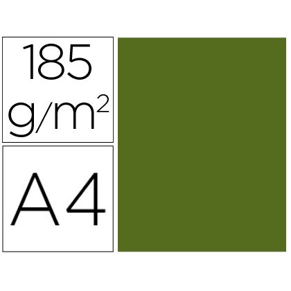 Cartulina guarro din a4 verde safari 185 gr paquete de 50 hojas