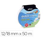 Cinta adhesiva plico doble cara facil uso 50 m x 12/18 mm
