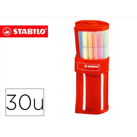Rotulador stabilo punta de fibra pen 68 estuche rollerset de 30 unidades colores surtidos
