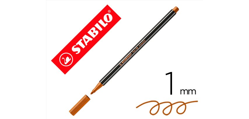 Rotulador stabilo acuarelable pen 68 metalico cobrepunta gruesa 1mm