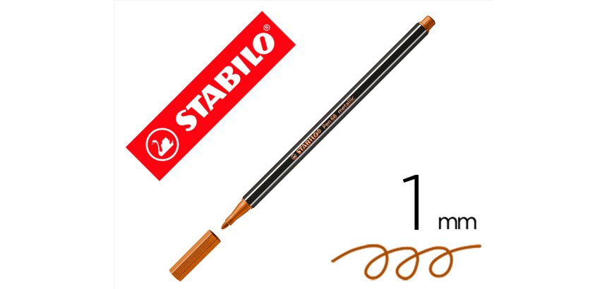 Rotulador stabilo acuarelable pen 68 metalico cobrepunta gruesa 1mm