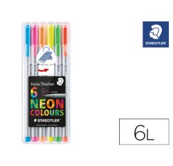 Rotulador staedtler triplus neon colours estuche de 6 unidades colores surtidos