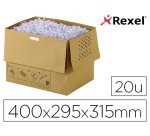 Bolsa de residuos rexel reciclable para destructora auto+300x capacidad 40 l pack de 20 unidades 400x295x315 mm