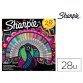 Rotulador sharpie permanente punta fina caja de 28 unidades colores surtidos