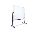 Pizarra blanca rocada lacada magnetica con soporte volteable doble cara 90x120 cm