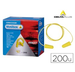 Protector auditivo delta plus conico con cordon caja 200 pares