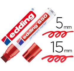 Rotulador edding marcador permanente 850 rojo punta biselada 5-15 mm recargable