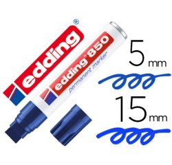 Rotulador edding marcador permanente 850 azul punta biselada 5-15 mm recargable