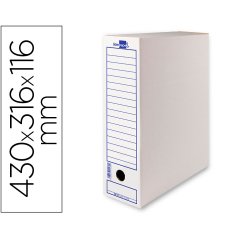 Caja archivo definitivo liderpapel 106 listados de ordenador carton reciclado 325g/m2 blanco 430x116x316 mm