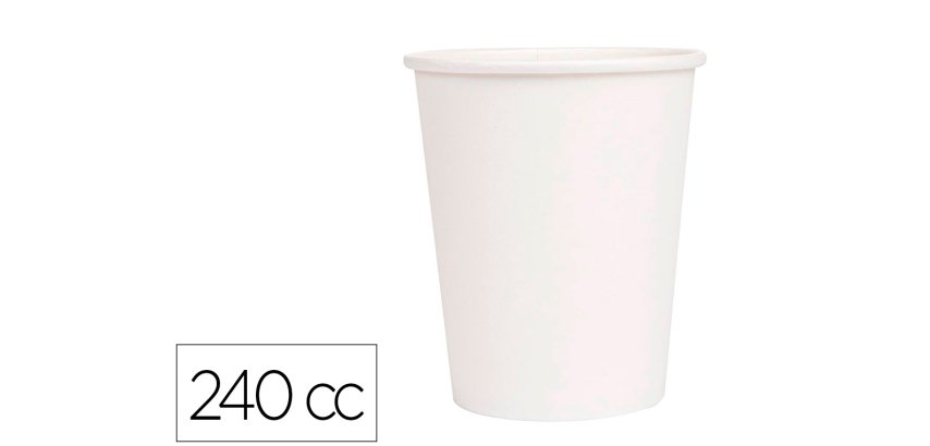 Vaso termico carton blanco 240 cc paquete de 50 unidades