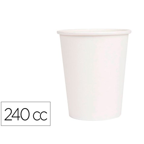 Vaso termico carton blanco 240 cc paquete de 50 unidades