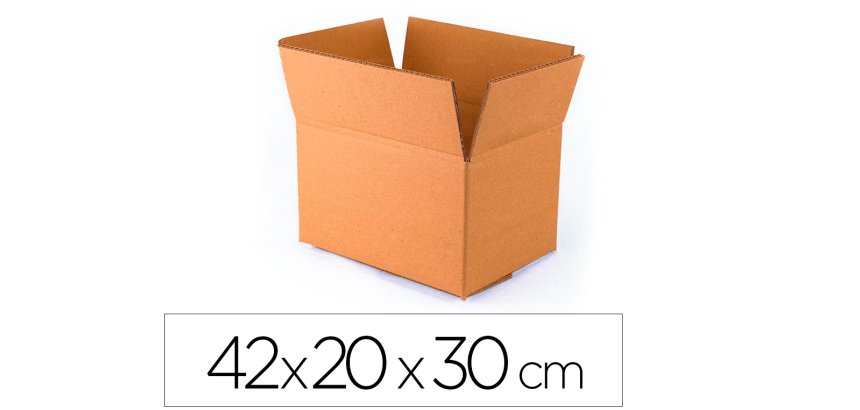 Caja para embalar q-connect americana ultra resistente carton reciclado canal doble 7mm color kraft 420x200x300 mm