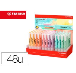 Rotulador stabilo fluorescente fino swing cool pastel expositor de 48 unidades colores surtidos
