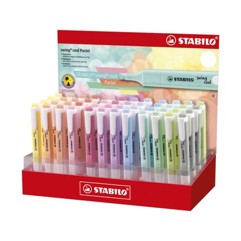 Rotulador stabilo fluorescente fino swing cool pastel expositor de 48 unidades colores surtidos