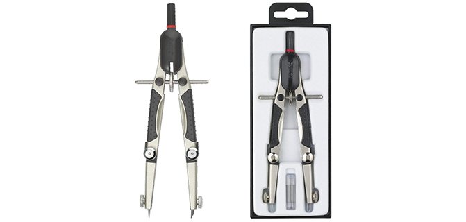 Compas rotring compact micrometrico ajuste rapido longitud 17 cm circunferencia 36 cm