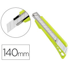 Cuter q-connect plastico ancho con guia metalica cuchilla ceramica 18 mm xd-43 blister 1 unidad