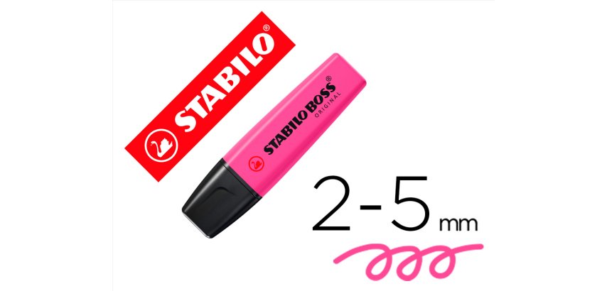 Rotulador stabilo boss fluorescente 70 magenta