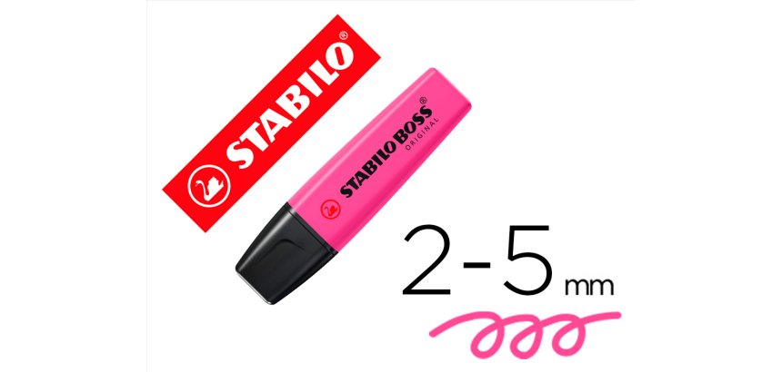Rotulador stabilo boss fluorescente 70 magenta