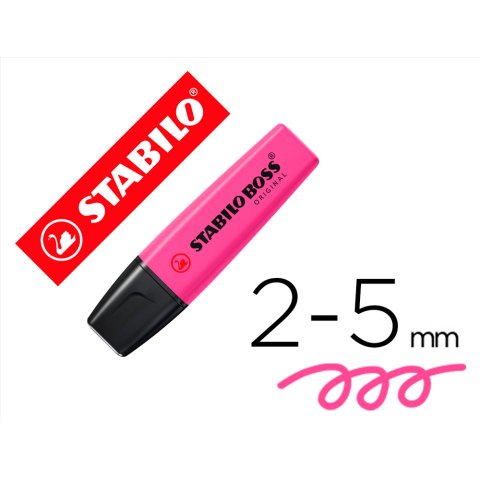 Rotulador stabilo boss fluorescente 70 magenta