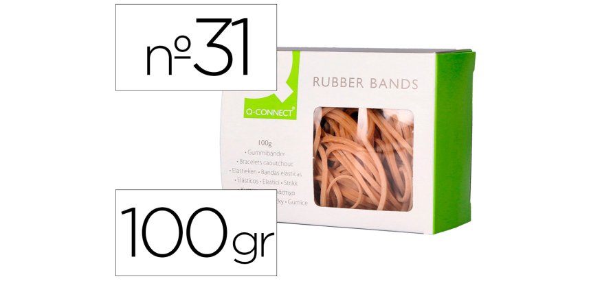 Gomillas elasticas q-connect 100 gr 60x3 mm numero 31